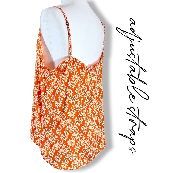 *NWT* LOFT Floral Ruffle Satin Cami in Color- Habanero Orange - Picture 5 of 9